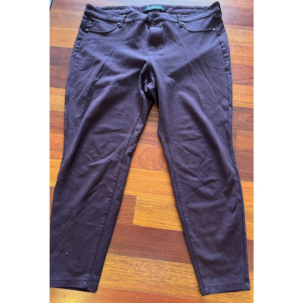 Liverpool Womens Pants Sz 16 deep Plum Stretch Work To Weekend
